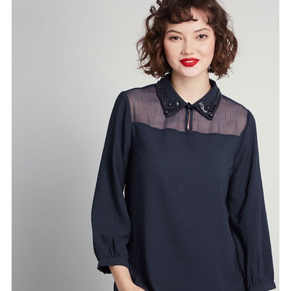 NWT Modcloth jewel collar top